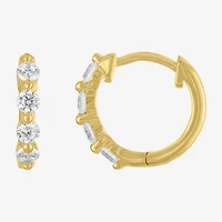 Diamond Addiction (G-H, I1-I2) Womens 1/3 CT. T.W. Lab Grown White Diamond 10K Gold 11mm Hoop Earrings