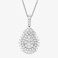 (G / Si2) Womens 2 CT. T.W. Lab Grown White Diamond 14K Gold Pear 18 Inch Pendant Necklace
