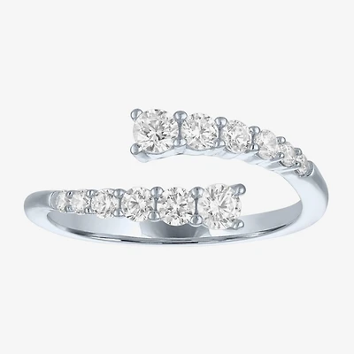 Diamond Addiction (G-H, I1-I2) Womens 1/3 CT. T.W. Lab Grown White 10K Gold Bypass  Cocktail Ring