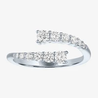 Diamond Addiction (G-H, I1-I2) Womens 1/3 CT. T.W. Lab Grown White 10K Gold Bypass  Cocktail Ring