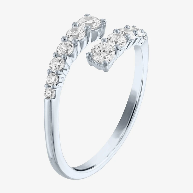 Diamond Addiction (G-H, I1-I2) Womens 1/3 CT. T.W. Lab Grown White 10K Gold Bypass  Cocktail Ring