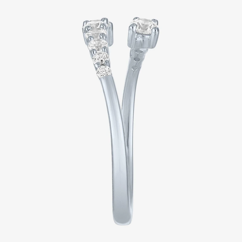 Diamond Addiction (G-H, I1-I2) Womens 1/3 CT. T.W. Lab Grown White 10K Gold Bypass  Cocktail Ring
