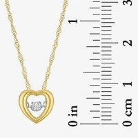 (G-H / I1-I2) Womens Diamond Accent Lab Grown White Diamond 10K Gold Heart 18 Inch Pendant Necklace