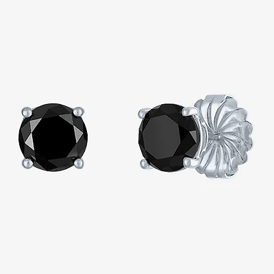 4 CT. T.W. Natural Black Diamond 14K Gold 8mm Round Stud Earrings