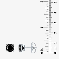 4 CT. T.W. Natural Black Diamond 14K Gold 8mm Round Stud Earrings