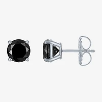 4 CT. T.W. Natural Black Diamond 14K Gold 8mm Round Stud Earrings