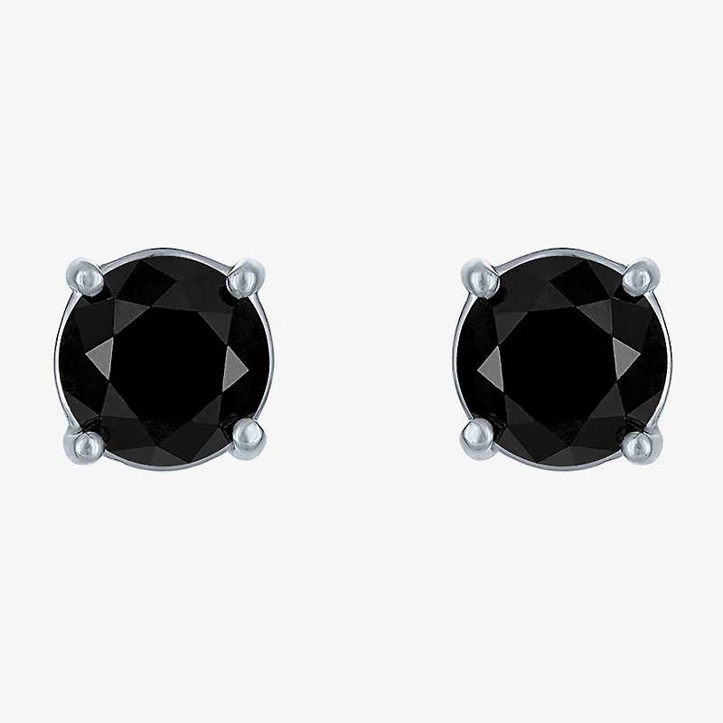 5 CT. T.W. Natural Black Diamond 14K Gold 9mm Round Stud Earrings