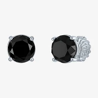 10 Ct.T.W. Natural Black Diamond 14K Gold 11mm Round Stud Earrings