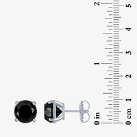 10 Ct.T.W. Natural Black Diamond 14K Gold 11mm Round Stud Earrings