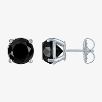 10 Ct.T.W. Natural Black Diamond 14K Gold 11mm Round Stud Earrings