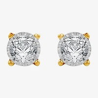 (G-H / Si1-Si2) 1 CT. T.W. Lab Grown White Diamond Sterling Silver or 14K Gold Over 8.7mm Round Stud Earrings