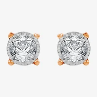 (G / Si1-Si2) 1 CT. T.W. Lab Grown White Diamond 14K Rose Gold Over Silver 8.7mm Round Stud Earrings