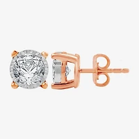 (G / Si1-Si2) 1 CT. T.W. Lab Grown White Diamond 14K Rose Gold Over Silver 8.7mm Round Stud Earrings