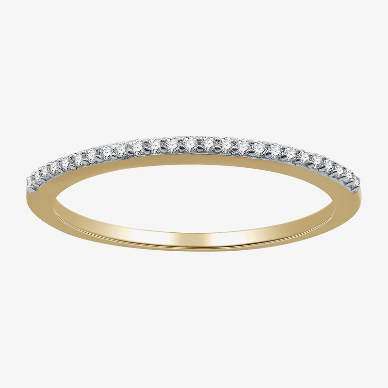 I Said Yes (G / Si1-Si2) Womens 1/10 CT. T.W. Lab Grown White Diamond Sterling Silver Wedding Band