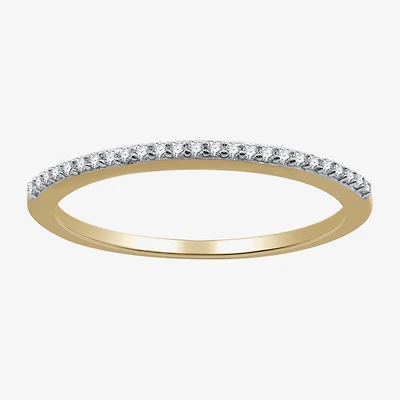 I Said Yes (G / Si1-Si2) Womens 1/10 CT. T.W. Lab Grown White Diamond Sterling Silver Wedding Band