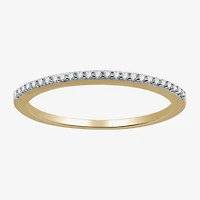 I Said Yes (G / Si1-Si2) Womens 1/10 CT. T.W. Lab Grown White Diamond Sterling Silver Wedding Band