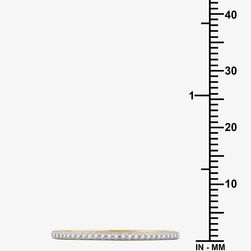 I Said Yes (G / Si1-Si2) Womens 1/10 CT. T.W. Lab Grown White Diamond Sterling Silver Wedding Band