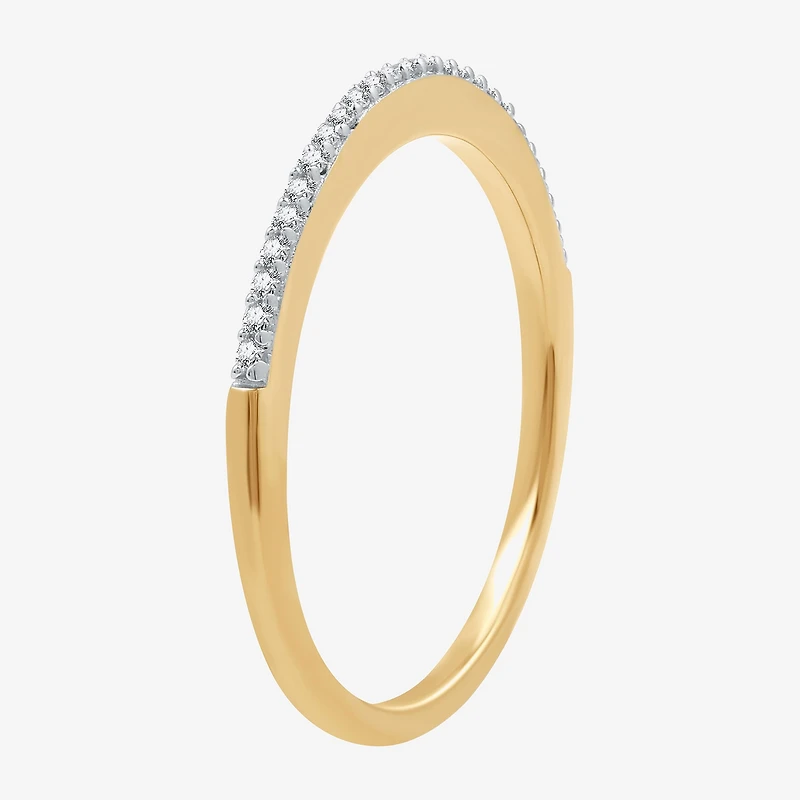 I Said Yes (G / Si1-Si2) Womens 1/10 CT. T.W. Lab Grown White Diamond Sterling Silver Wedding Band