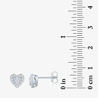 (G-H / I1-I2) 1/4 CT. T.W. Lab Grown White Diamond Sterling Silver Heart Stud Earrings