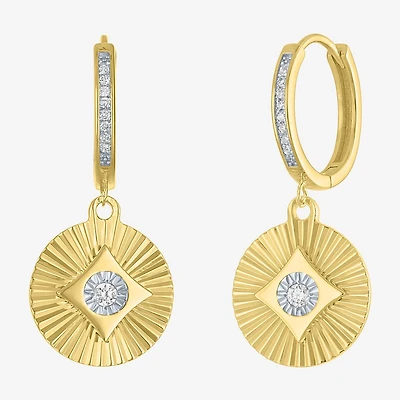 Diamond Addiction (G-H / I1-I2) Womens 1/7 CT. T.W. Lab Grown White Diamond 14K Gold Over Silver Sterling Silver Round Drop Earrings