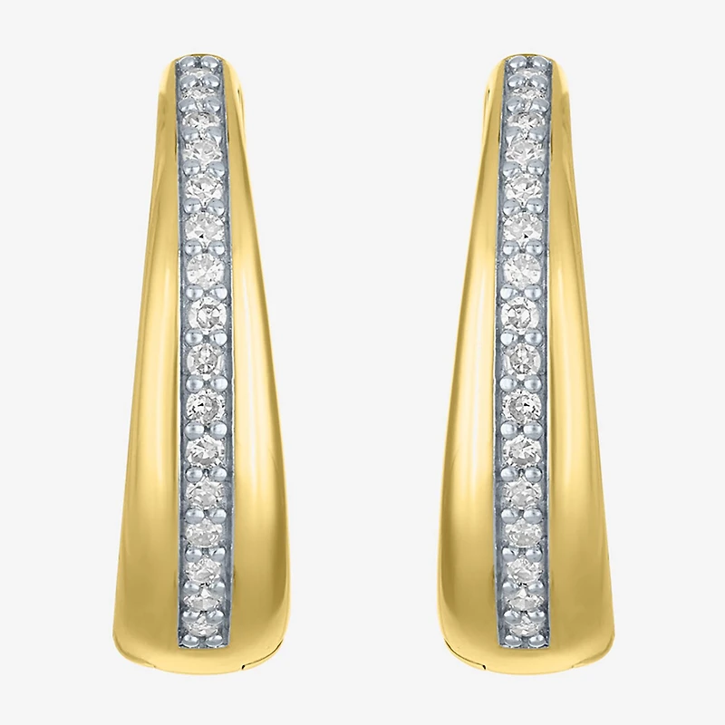 Diamond Addiction (G-H / I1-I2) Womens 1/4 CT. T.W. Lab Grown White Diamond 14K Gold Over Silver Sterling Silver 20mm Hoop Earrings