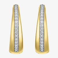 Diamond Addiction (G-H / I1-I2) Womens 1/4 CT. T.W. Lab Grown White Diamond 14K Gold Over Silver Sterling Silver 20mm Hoop Earrings