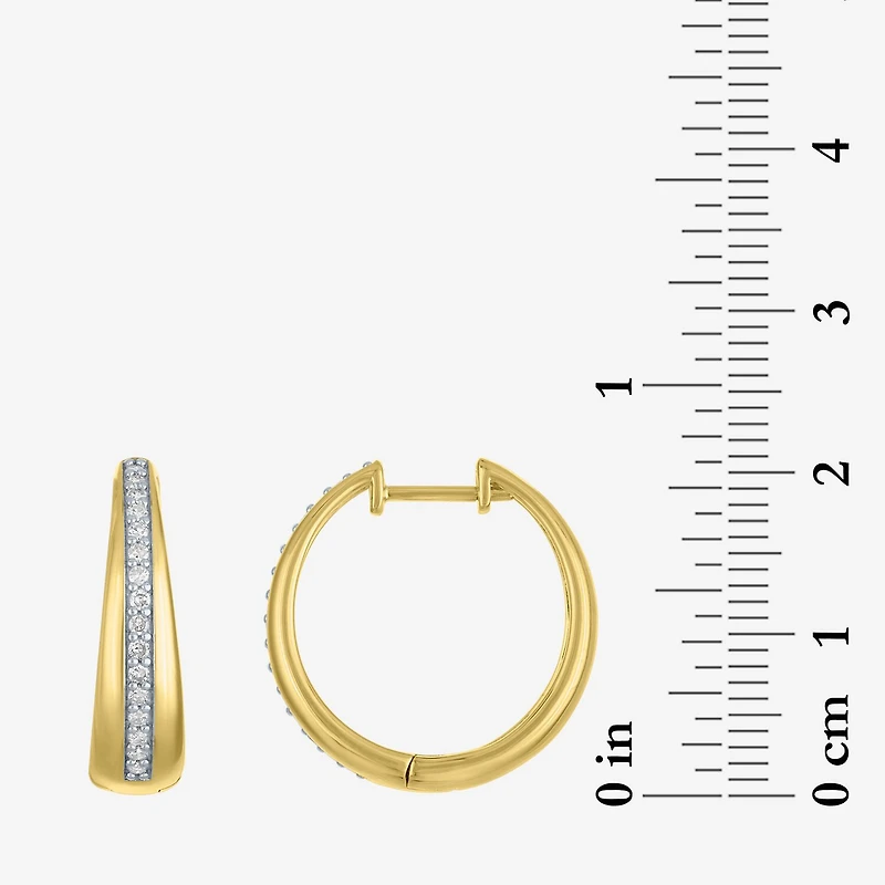 Diamond Addiction (G-H / I1-I2) Womens 1/4 CT. T.W. Lab Grown White Diamond 14K Gold Over Silver Sterling Silver 20mm Hoop Earrings