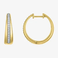 Diamond Addiction (G-H / I1-I2) Womens 1/4 CT. T.W. Lab Grown White Diamond 14K Gold Over Silver Sterling Silver 20mm Hoop Earrings