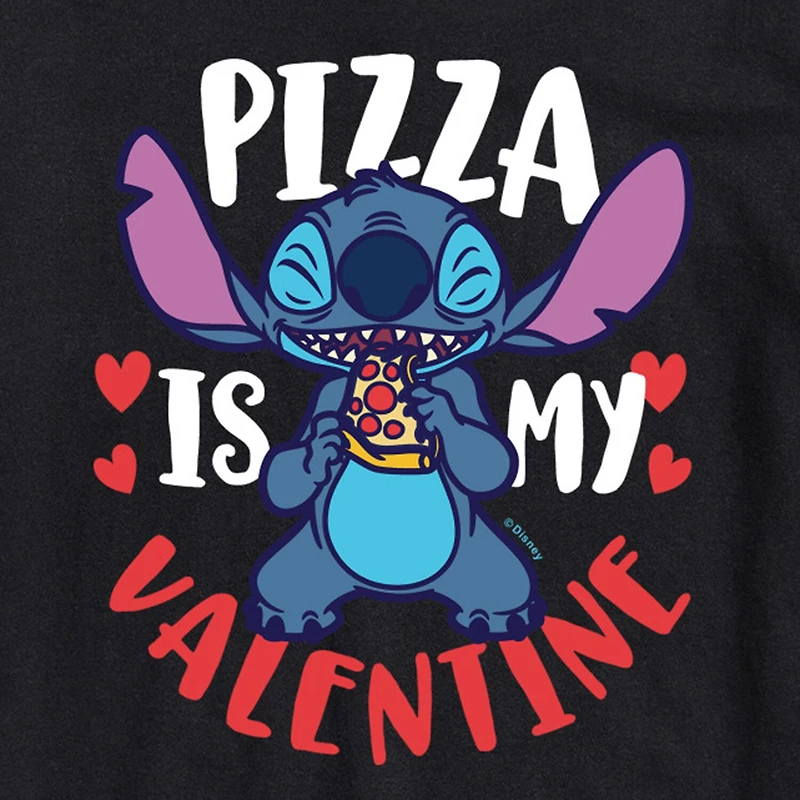 Mens Crew Neck Short Sleeve Lilo & Stitch Valentine's Day T-Shirt