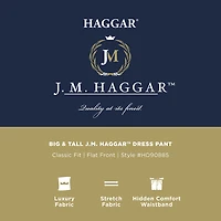 Haggar JMH Sharkskin Mens Classic Fit Big and Tall Dress Flat Front Pant