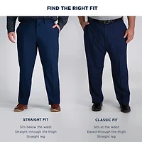 Haggar JMH Sharkskin Mens Classic Fit Big and Tall Dress Flat Front Pant