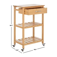 Safavieh Corteau Wood-Top Kitchen Cart