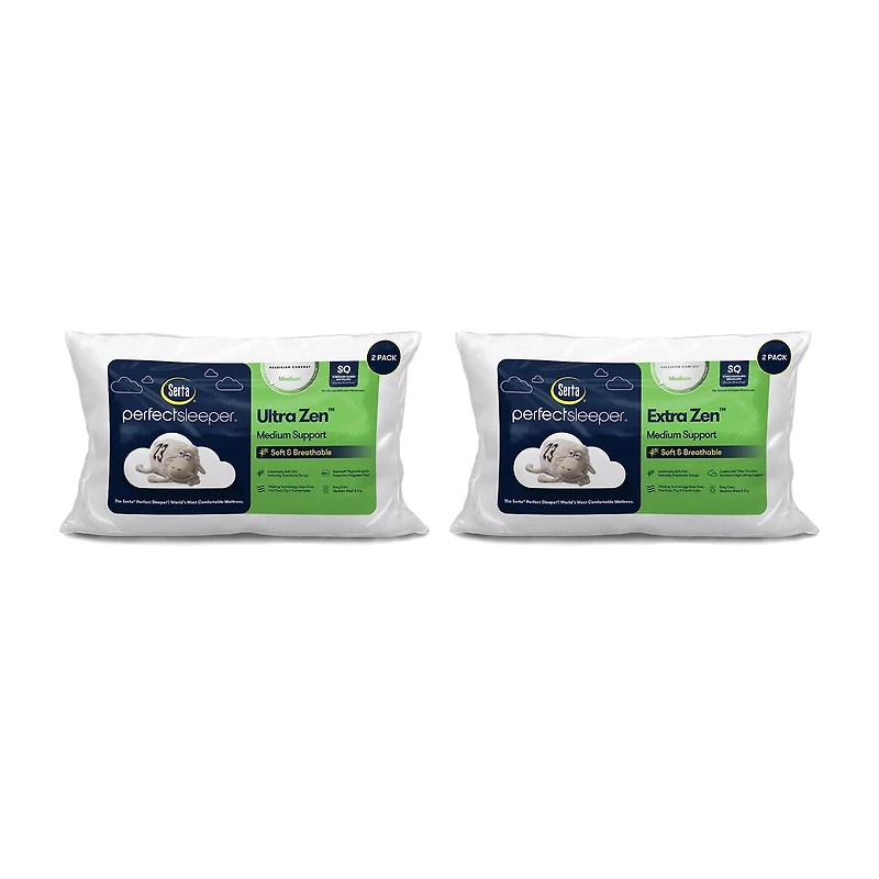 Serta® Extra Zen 2 Pack Medium Density Bed Pillow