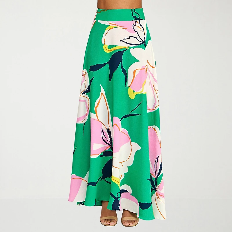 Premier Amour Womens High Rise Floral Maxi Skirt