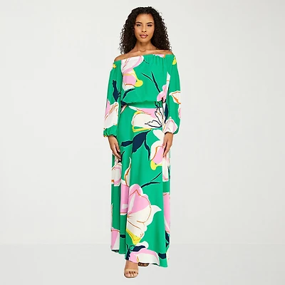 Premier Amour Womens High Rise Floral Maxi Skirt