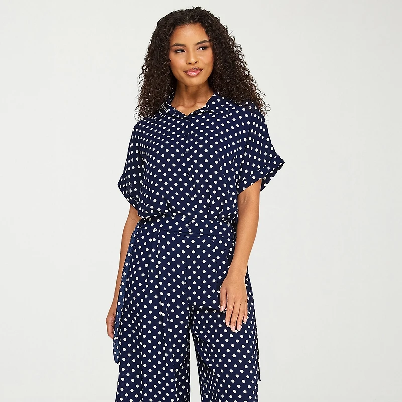 Premier Amour Womens Short Sleeve Blouse