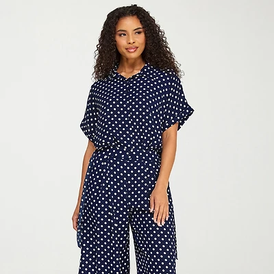 Premier Amour Womens Short Sleeve Blouse