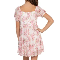 Rare Editions Big Kid Girls Short Sleeve Puffed A-Line Dress