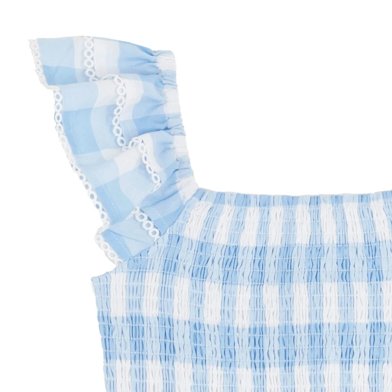 Rare Editions Big Kid Girls Sleeveless Gingham Maxi Dress