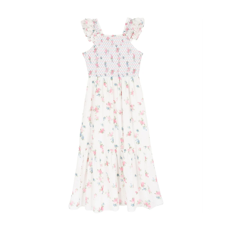 Rare Editions Big Kid Girls Sleeveless Ruffled Floral Maxi Dress
