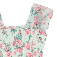 Rare Editions Big Kid Girls Sleeveless Flutter Floral Maxi Dress