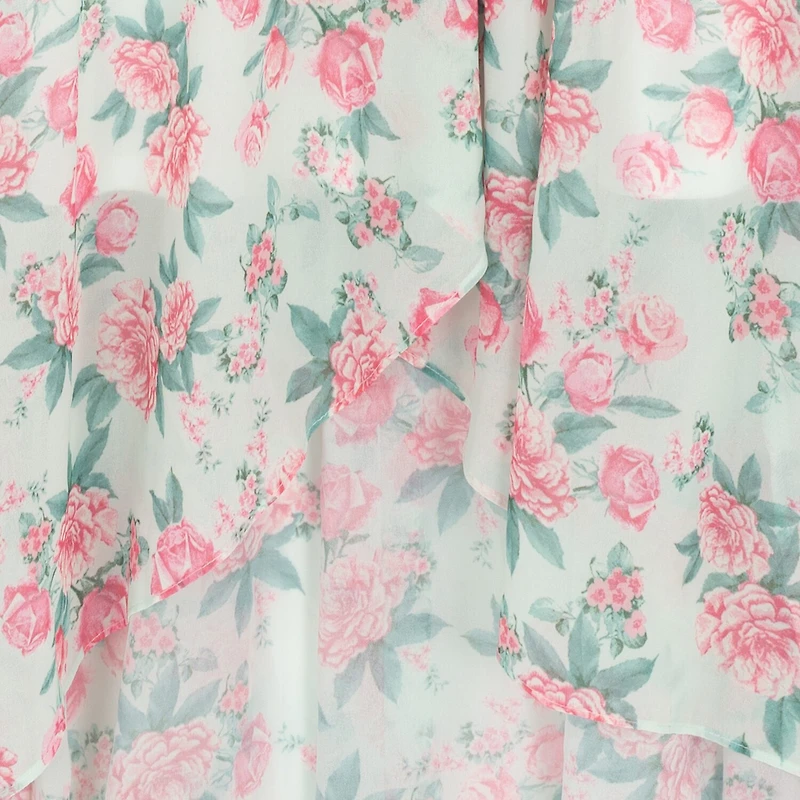 Rare Editions Big Kid Girls Sleeveless Flutter Floral Maxi Dress