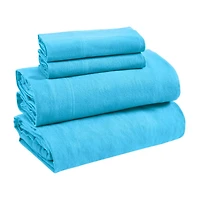 SUPERIOR® Solid Cotton Flannel Warm Winter Deep Pocket Sheet Set