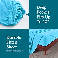 SUPERIOR® Solid Cotton Flannel Warm Winter Deep Pocket Sheet Set