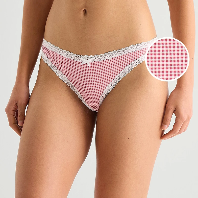 Arizona Body Cotton with Lace Thong
