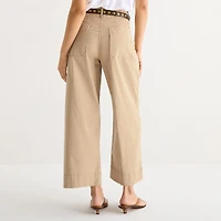 a.n.a Patch Pocket Womens Tall Wide Leg Highest Rise Cropped Pant