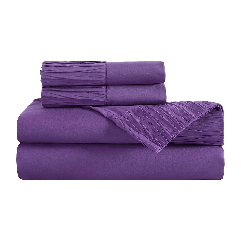 Bedsure® Breathable & Cooling,Easy Care Polyester Microfiber Bedding Reversible Sheet Set
