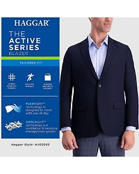 Haggar The Active Series Tailored Mens Stretch Fabric Regular Fit Sport Coat