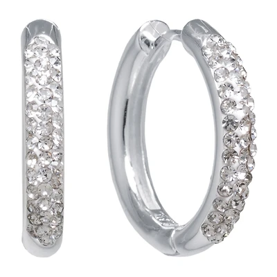 Sparkle Allure Womens Crystal 20mm Round Hoop Earrings