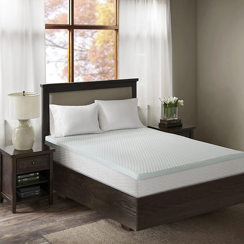 Sleep Philosophy Hypoallergenic 3" Cooling Gel Memory Foam Mattress Topper with Removable Cover